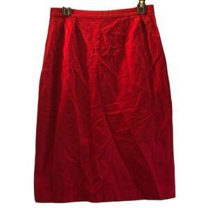Vintage Red Wool Skirt Large Professional Career Business